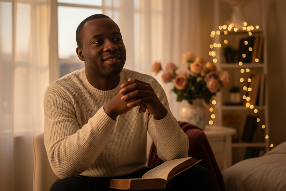 Black man reflecting on relationship