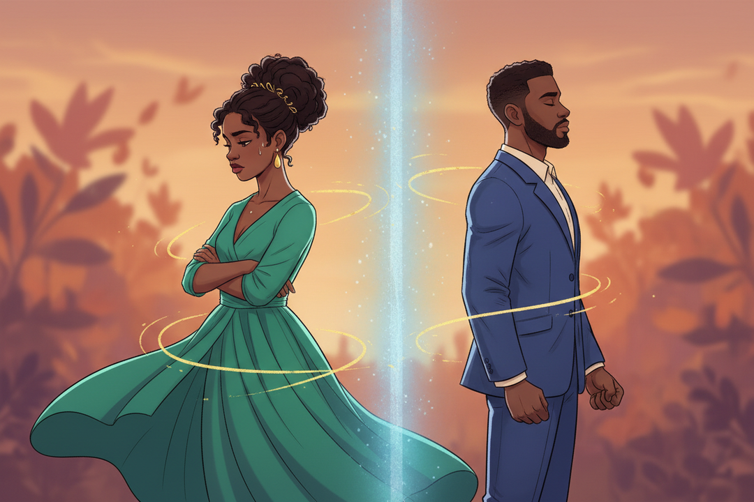 black couple fighting tempation