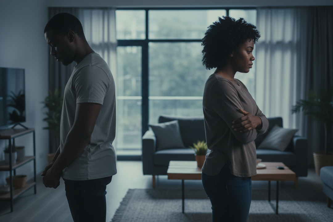 two lovers breaking up