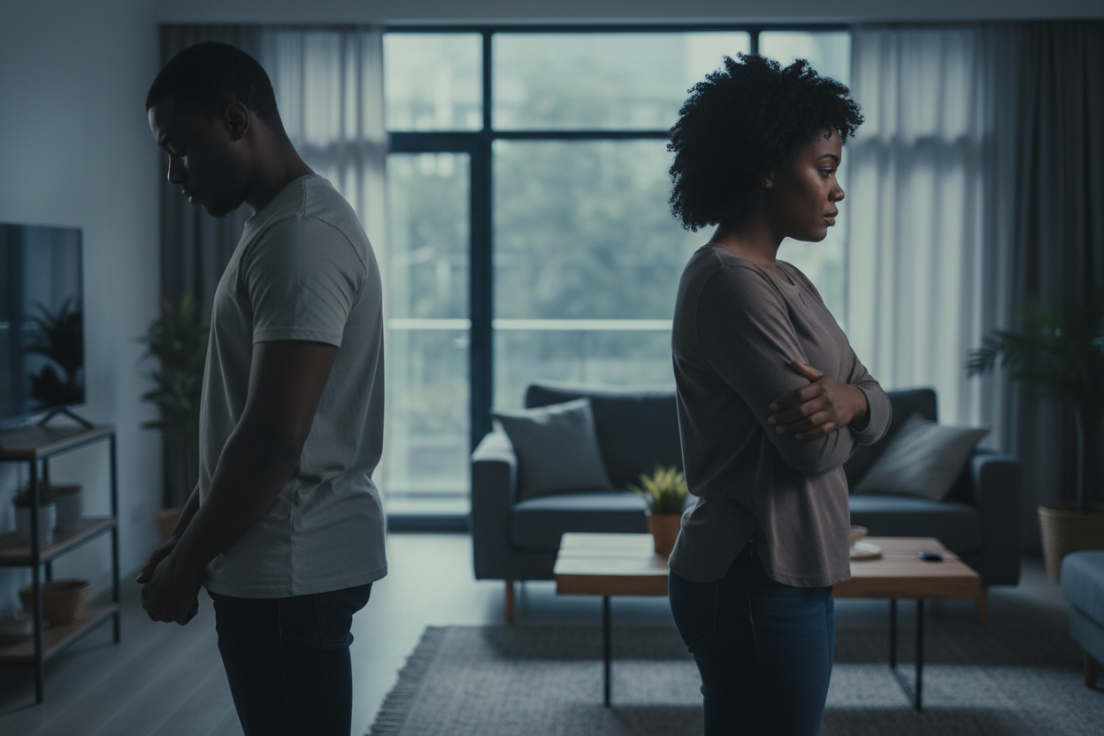 two lovers breaking up