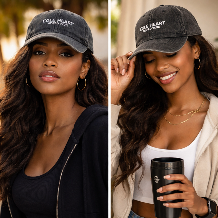 Cole Heart World Tour Trill Cap – Embroidered Black Tour Hat