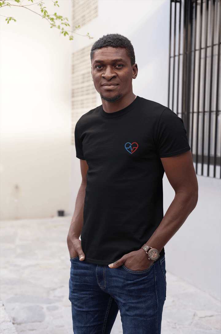 Black man, outside  wearing Black Love Clan Classic Embroidered T-Shirt - Norian Love
