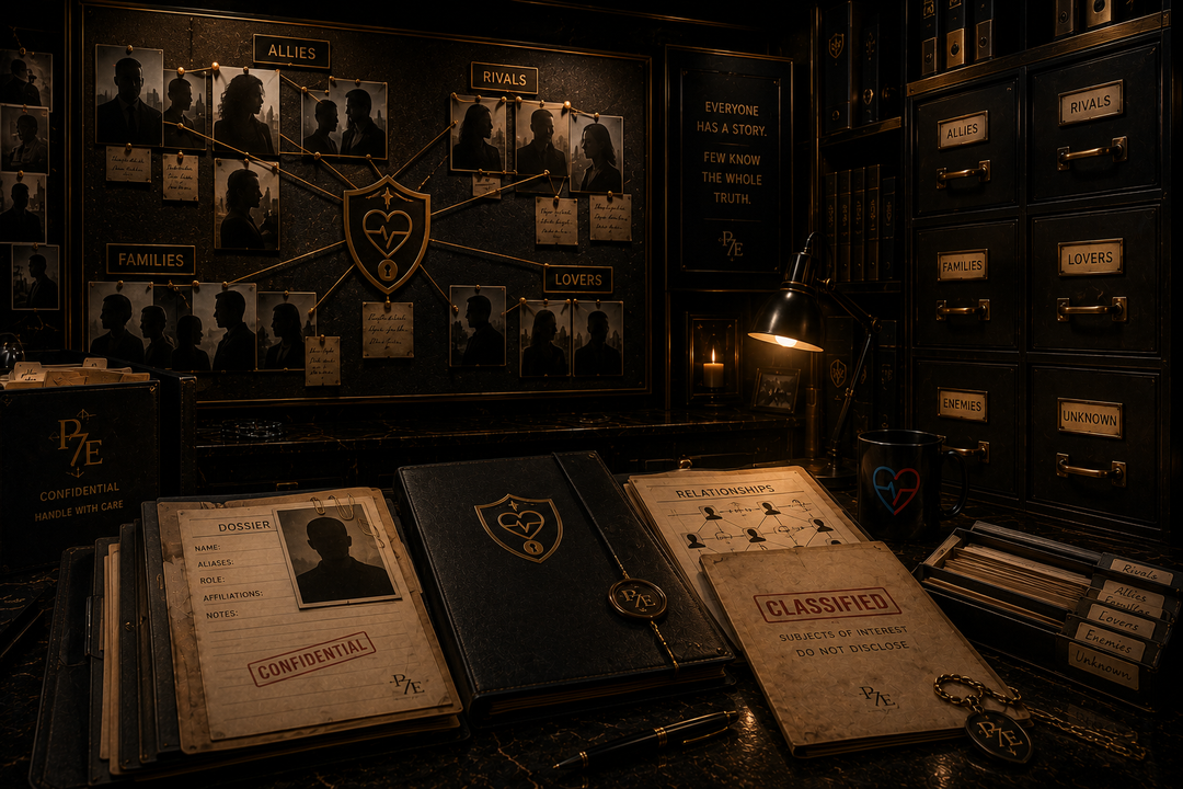 a dossier of how everyone is related inside this vault 