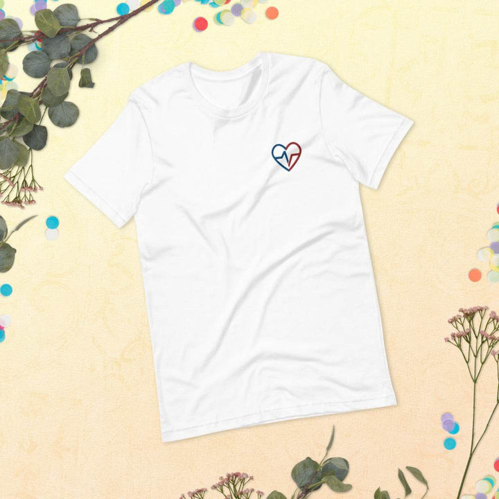 White Flat Lay of Love Clan Classic Embroidered T-Shirt - Norian Love
